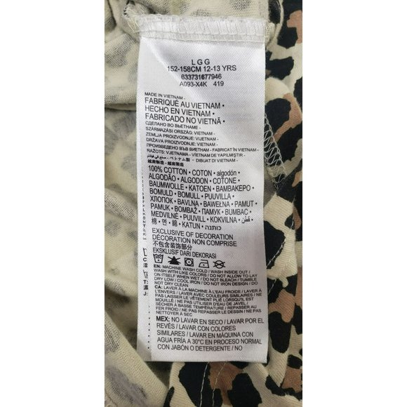 Girls Converse Leopard print t-shirt, Large, Crop top Style, like new - Picture 6 of 7